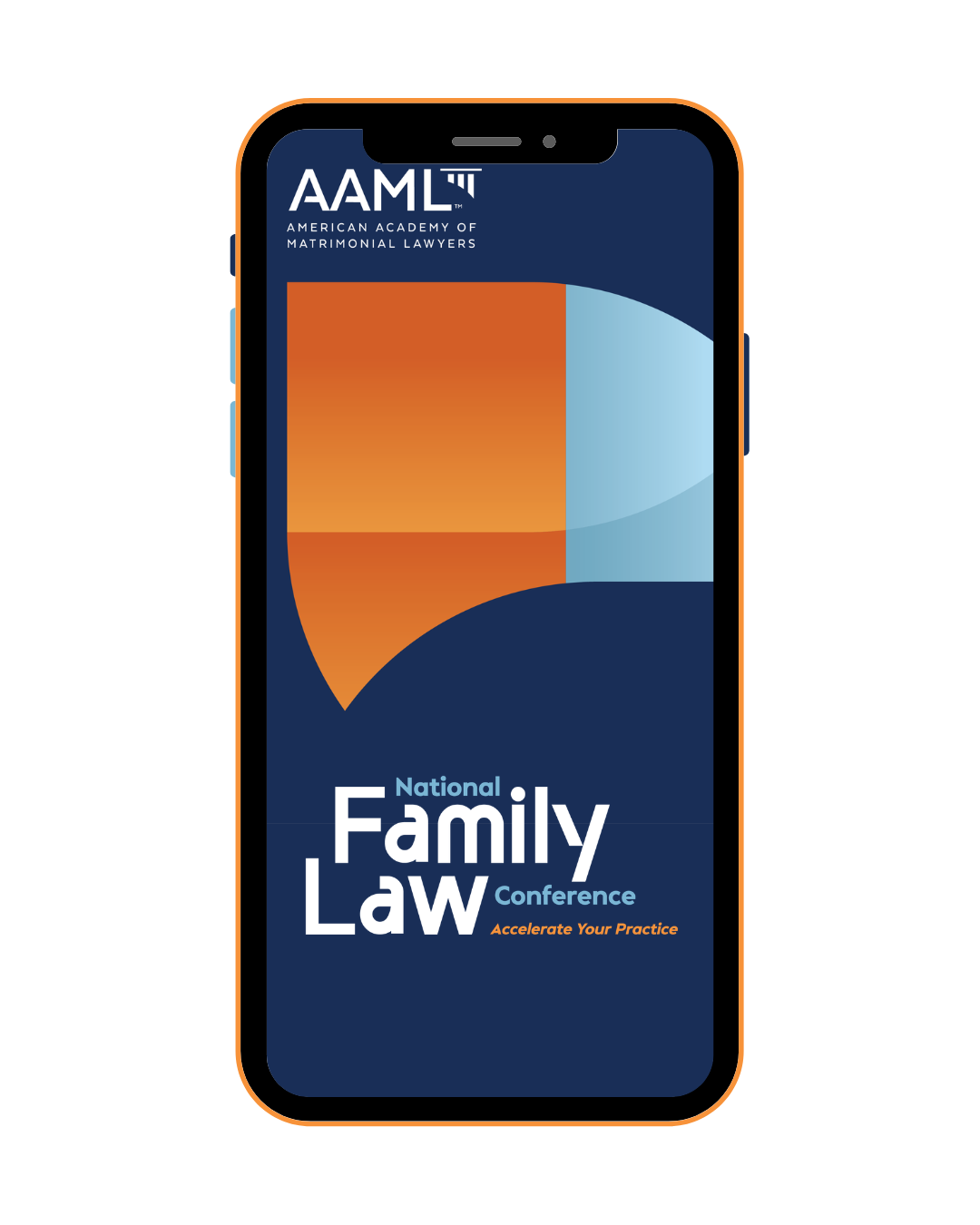 Picture of a phone with the National Family Law Conference logo